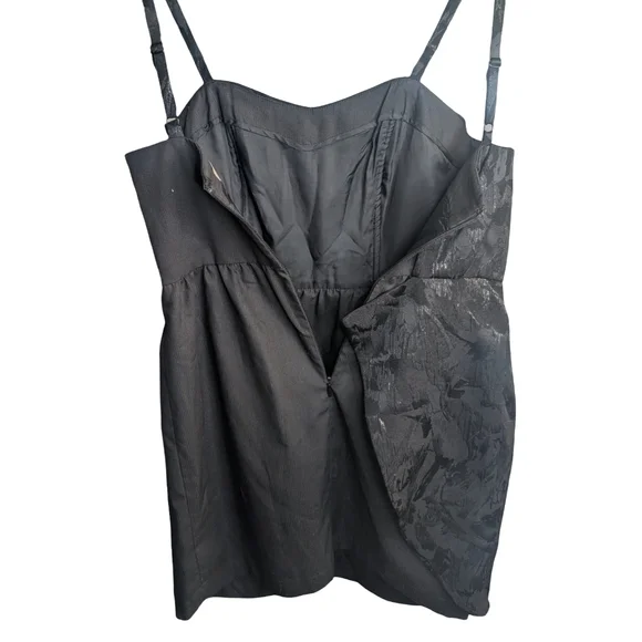 BCBG Generation Black Jacquard Cocktail Dress Size 4 - Picture 4 of 10